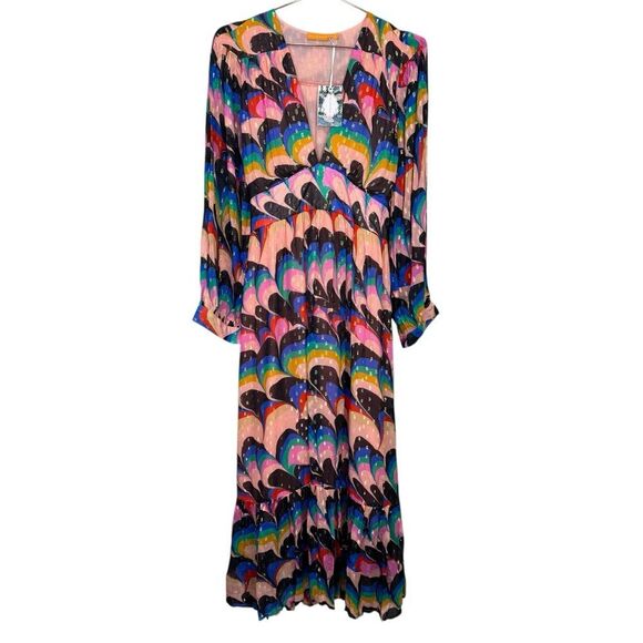 NEW Oliphant Tie Back Maxi Dress Venice Blue Large - Picture 6 of 14